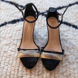 Loeffler Randall Snakeskin Print Wedge Sandals